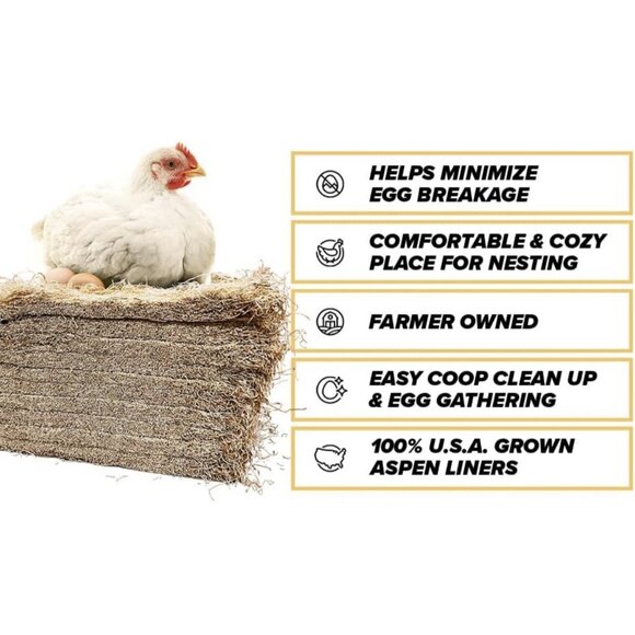 10~ Eaton Pet and Pasture,Premium Laying Hen Nesting Pads, Grown and Sustainably - Picture 3 of 7